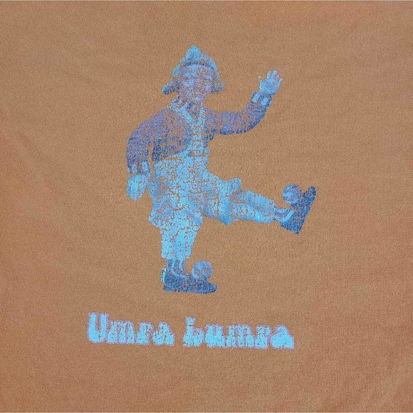 Xing Mens Graphic T-Shirt Orange Umra Lumra Crew Neck Tee L - Picture 1 of 10